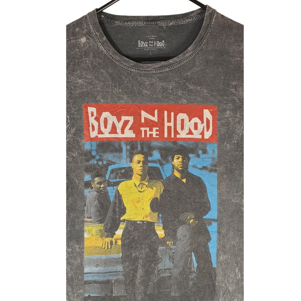 Boyz N The Hood‎ Graphic T-Shirt Mens Large Gray Acid Wash Cotton Movie Tee L